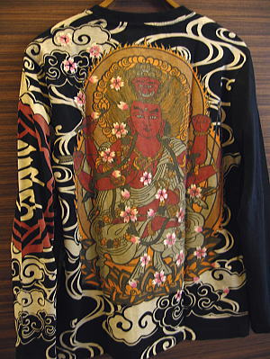和柄長袖Tシャツ 愛染明王櫻